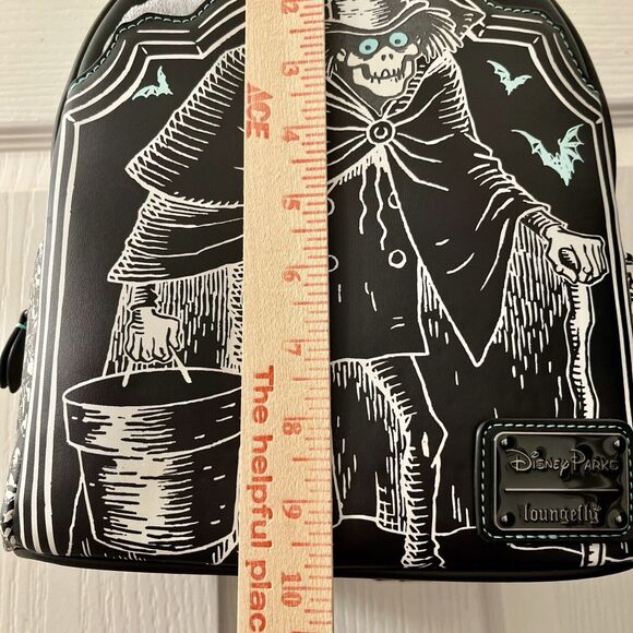 Disney Parks Loungefly Haunted Mansion Backpack Hatbox Ghost Glow In The Dark - Picture 14 of 16